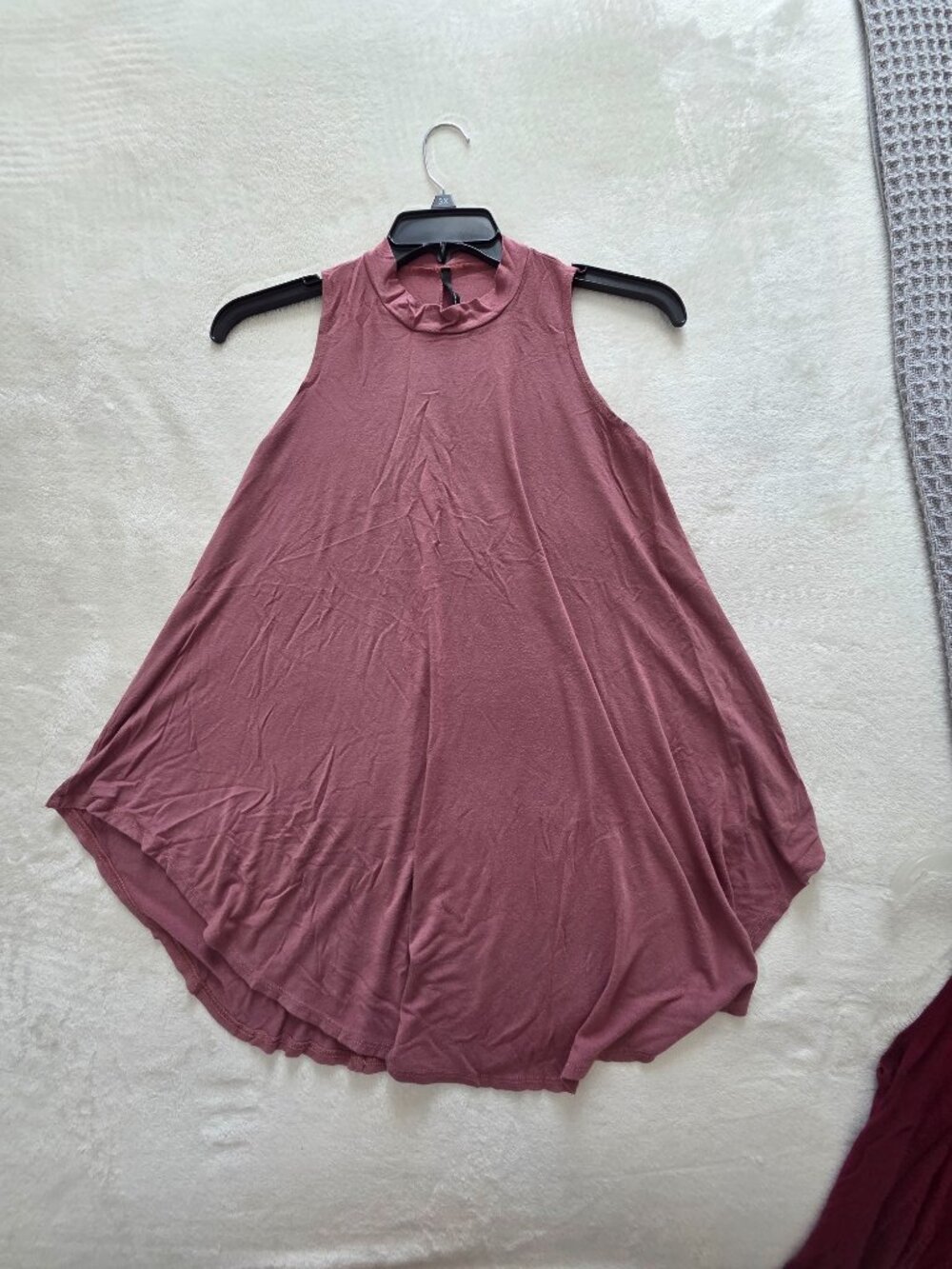 Rose Pink Solid Long Flowy Tank T-Shirt Tunic - Size Large - Picture 4 of 11
